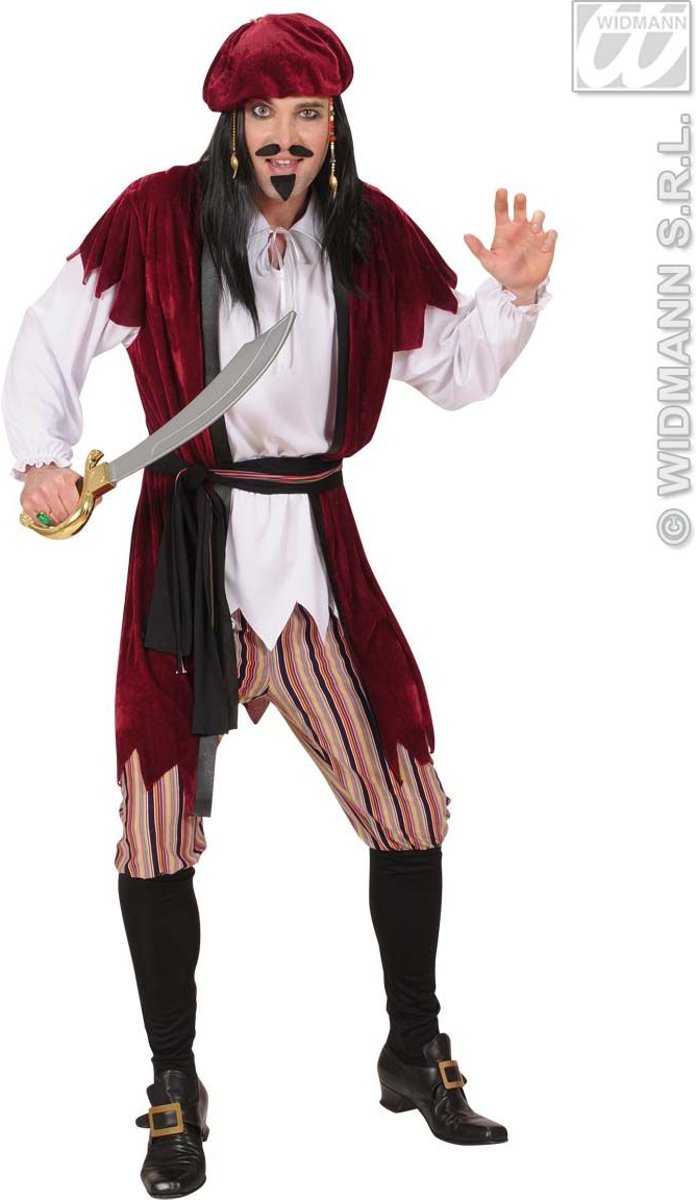 Pirates Of The Carribean Kostuum | Caribische Piraat Jack Sparrow Kostuum Man | Large | Carnaval kostuum | Verkleedkleding